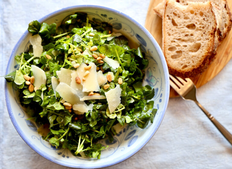 In Season: Watercress Salad with Lemon Basil Vinaigrette